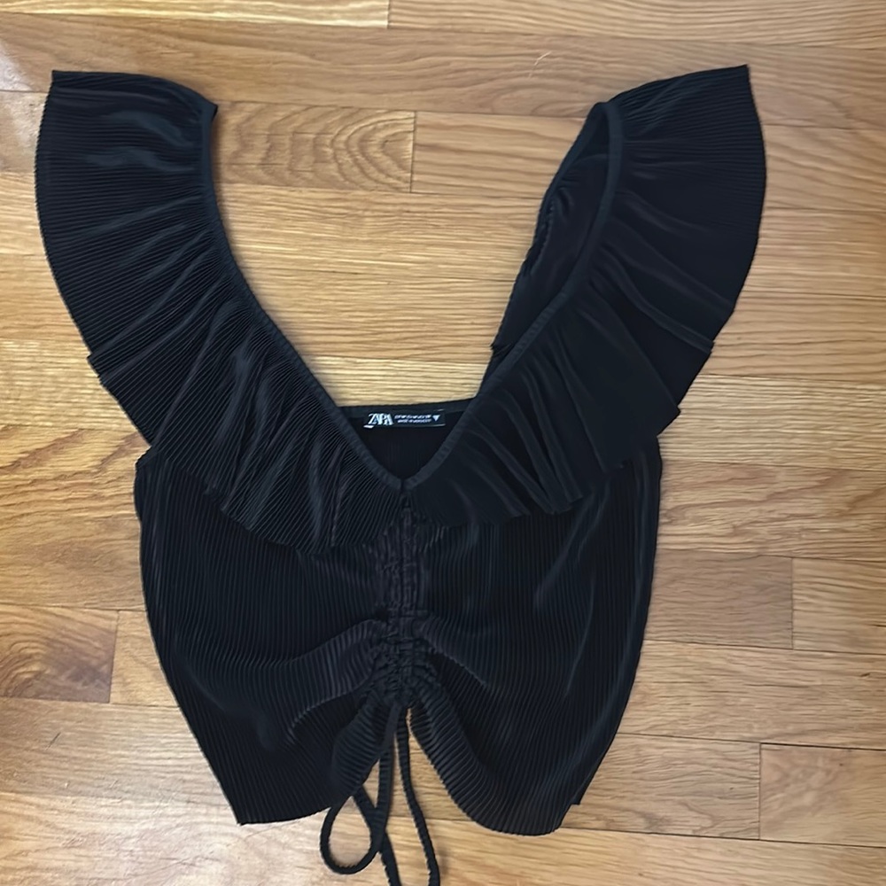 Zara black chiffon shirt
